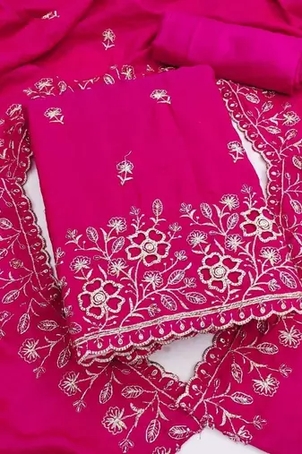 Embellished Unstitched Dress Material