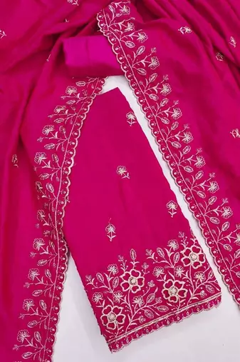 Embellished Unstitched Dress Material