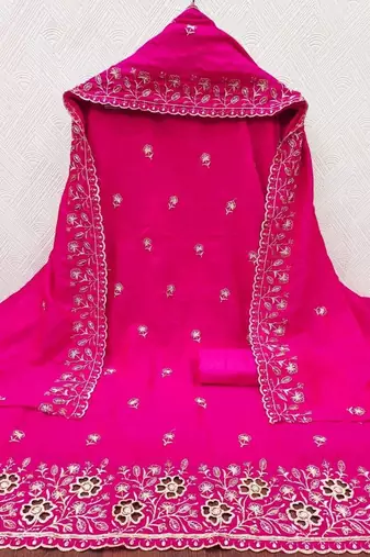Embellished Unstitched Dress Material