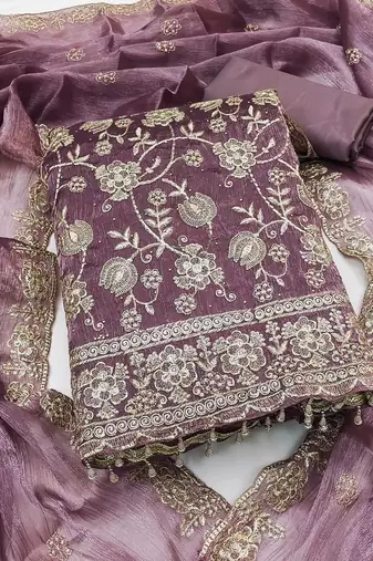 Embellished Unstitched Dress Material