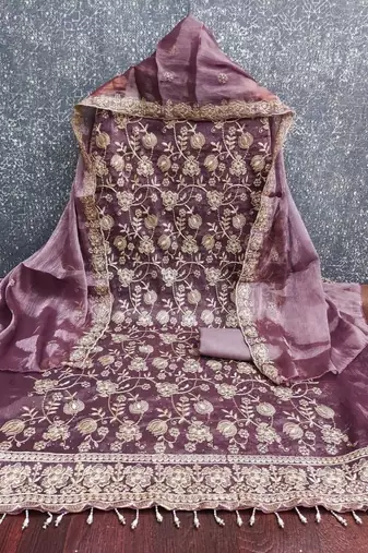 Embellished Unstitched Dress Material