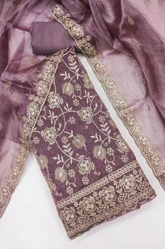 Embellished Unstitched Dress Material