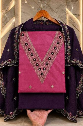 Embellished Unstitched Dress Material