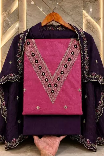 Embellished Unstitched Dress Material