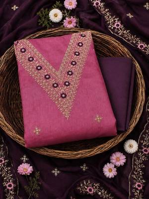 Embellished Unstitched Dress Material 3