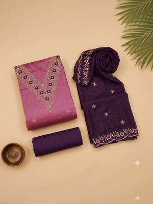Embellished Unstitched Dress Material 4