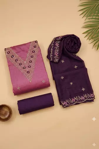 Embellished Unstitched Dress Material