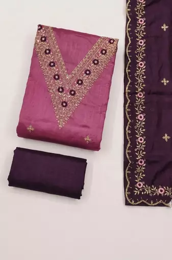 Embellished Unstitched Dress Material