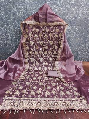 Embellished Unstitched Dress Material 2