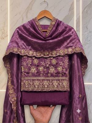 Embellished Unstitched Dress Material 3