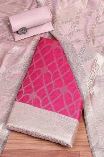 pink two toned Unstitched Dress Material