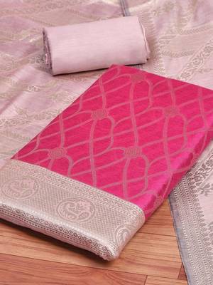 pink two toned Unstitched Dress Material 3