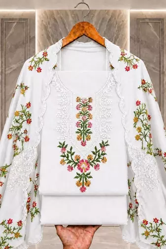 Embellished Unstitched Dress Material