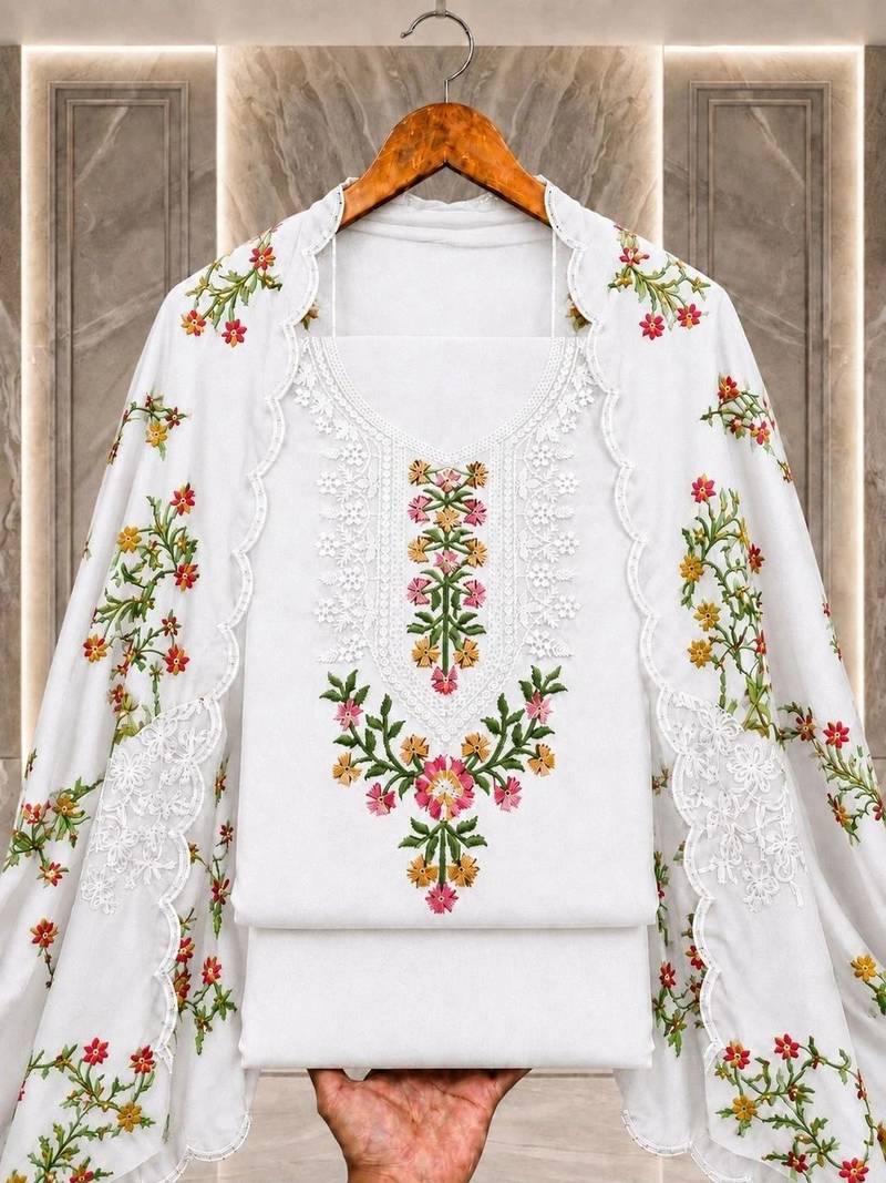 Embellished Unstitched Dress Material