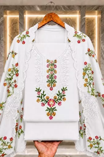 Embellished Unstitched Dress Material
