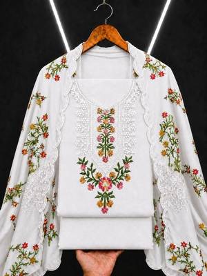 Embellished Unstitched Dress Material 3