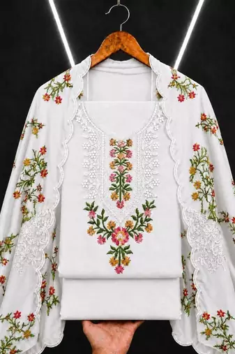 Embellished Unstitched Dress Material