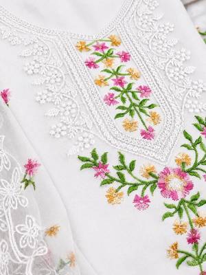 Embellished Unstitched Dress Material 4
