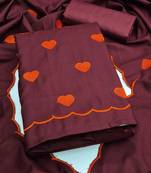 Embroidered Art Silk Unstitched Dress Material