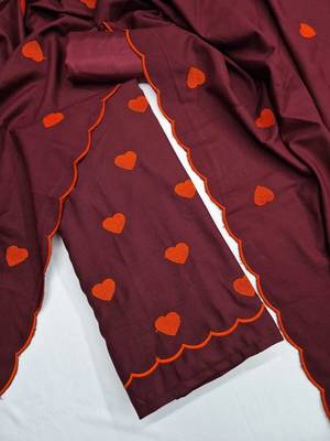 Embroidered Art Silk Unstitched Dress Material 2