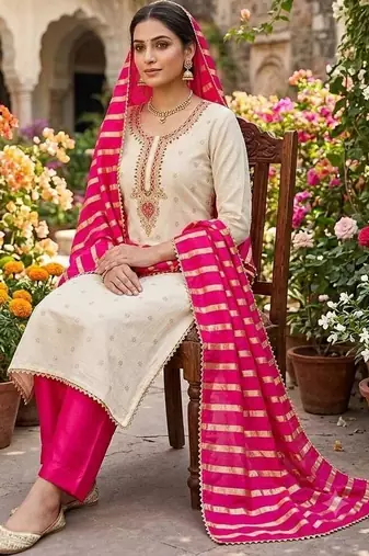 Embroidered Unstitched Dress Material