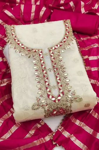 Embroidered Unstitched Dress Material