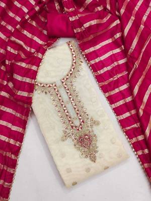 Embroidered Unstitched Dress Material 4