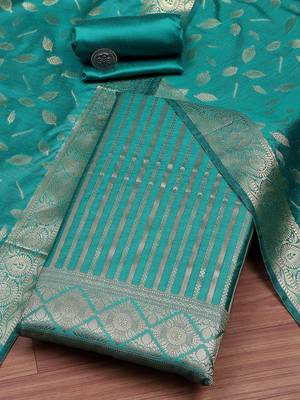 Pure Silk Unstitched Kurta Fabric Bottom Fabric and Dupatta 1