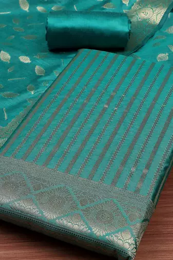Pure Silk Unstitched Kurta Fabric Bottom Fabric and Dupatta