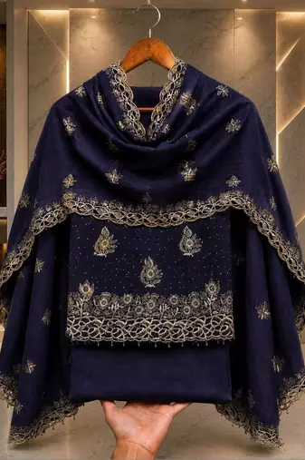 Embellished Unstitched Dress Material