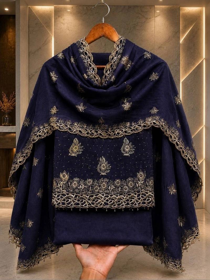 Embellished Unstitched Dress Material