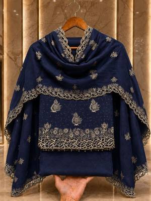 Embellished Unstitched Dress Material 2