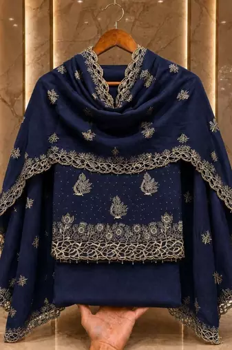 Embellished Unstitched Dress Material