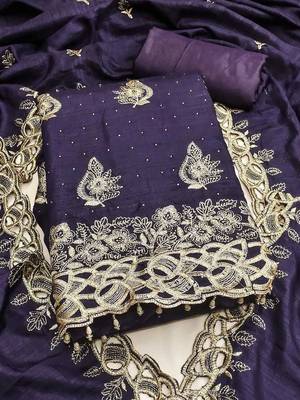 Embellished Unstitched Dress Material 3
