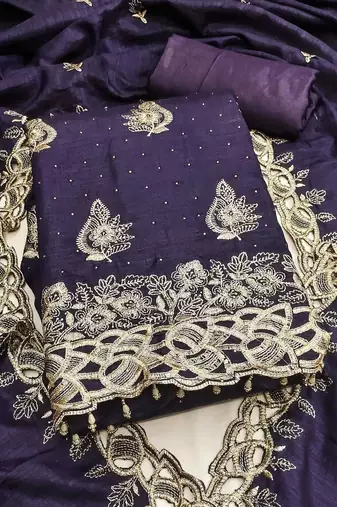 Embellished Unstitched Dress Material
