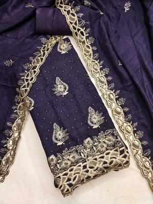 Embellished Unstitched Dress Material 5