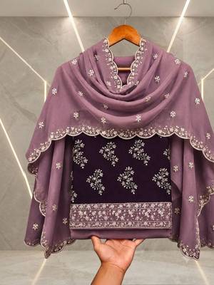 Embellished Unstitched Dress Material 1