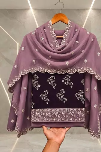 Embellished Unstitched Dress Material