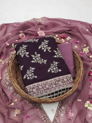 Embellished Unstitched Dress Material 2