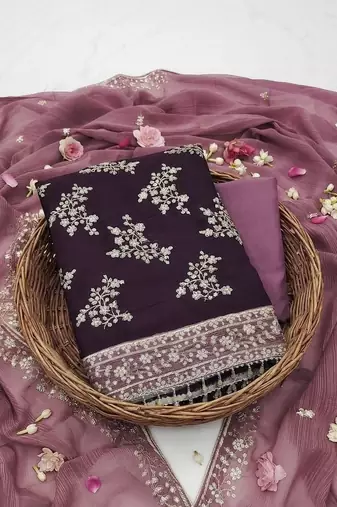 Embellished Unstitched Dress Material
