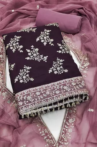 Embellished Unstitched Dress Material