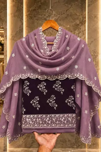 Embellished Unstitched Dress Material