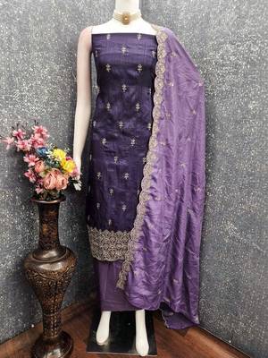 Embellished Unstitched Dress Material 1