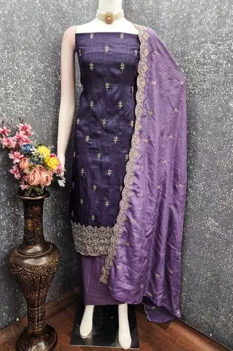 Embellished Unstitched Dress Material
