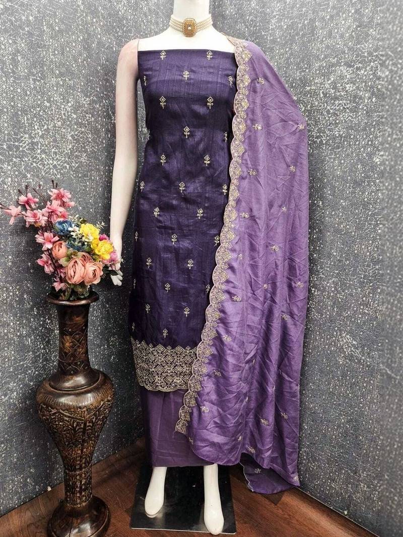 Embellished Unstitched Dress Material