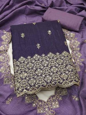 Embellished Unstitched Dress Material 2