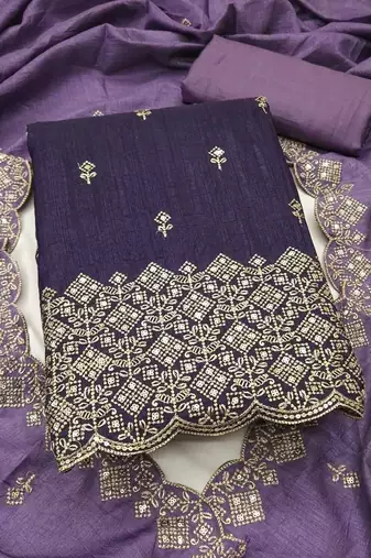 Embellished Unstitched Dress Material