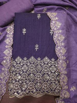 Embellished Unstitched Dress Material 3