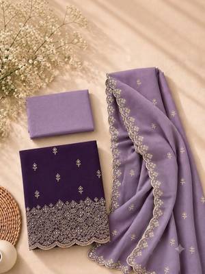 Embellished Unstitched Dress Material 4