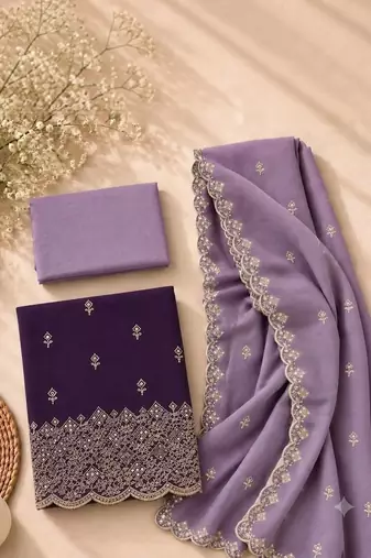Embellished Unstitched Dress Material